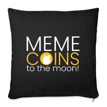 Pièces de mème à la lune! - Housse de coussin décorative 45 x 45 cm - noir - Devant