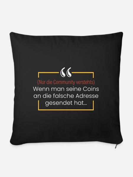 Coins an falsche Adresse.. - Sofakissenbezug 45 x 45 cm - Schwarz