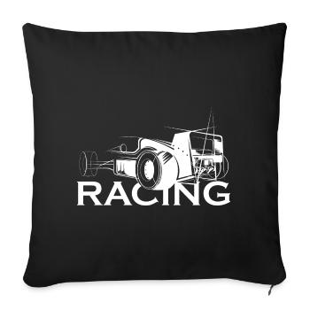 racing car illustration icon logo icon graphic - Sofa pillowcase 17,3'' x 17,3'' (45 x 45 cm) - black - Front