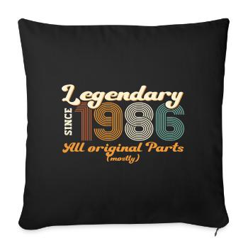 Original vintage 1986 36th birthday gift - Sofa pillowcase 17,3'' x 17,3'' (45 x 45 cm) - black - Front