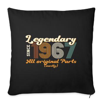 Original vintage 1967 55th birthday gift - Sofa pillowcase 17,3'' x 17,3'' (45 x 45 cm) - black - Front