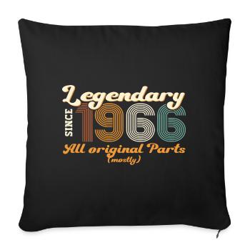 Cadeau original vintage 1966 56ème anniversaire - Housse de coussin décorative 45 x 45 cm - noir - Devant