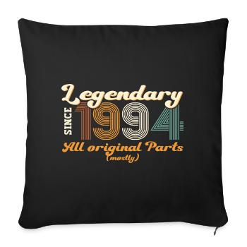 Cadeau original vintage 1994 28ème anniversaire - Housse de coussin décorative 45 x 45 cm - noir - Devant