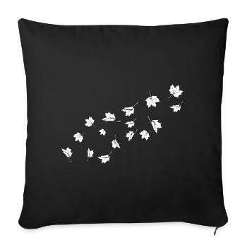 Minimalist maple leaves blowing in the wind - Sofa pillowcase 17,3'' x 17,3'' (45 x 45 cm) - black - Front
