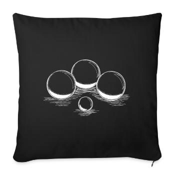 Boule balls for boules and petanque players - Sofa pillowcase 17,3'' x 17,3'' (45 x 45 cm) - black - Front