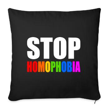 Stop homophobia - Sofa pillowcase 17,3'' x 17,3'' (45 x 45 cm) - black - Front