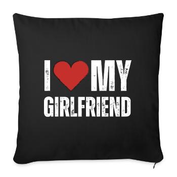 J’aime ma petite amie - Housse de coussin décorative 45 x 45 cm - noir - Devant