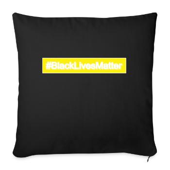 BlacklivesMatter whitre yellow box - Sofakissenbezug 45 x 45 cm - Schwarz - Vorne