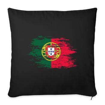 Drapeau portugais utilisé - Housse de coussin décorative 45 x 45 cm - noir - Devant