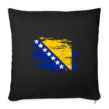 Bosnia flag used - Sofa pillowcase 17,3'' x 17,3'' (45 x 45 cm) - black - Front
