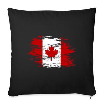 Drapeau du Canada utilisé - Housse de coussin décorative 45 x 45 cm - noir - Devant