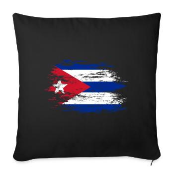 Drapeau cubain utilisé - Housse de coussin décorative 45 x 45 cm - noir - Devant