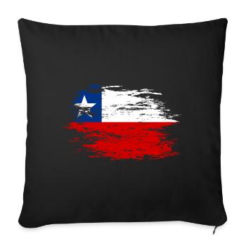Chile flag used - Sofa pillowcase 17,3'' x 17,3'' (45 x 45 cm) - black - Front