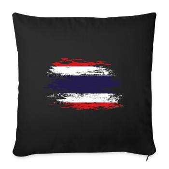 Thailand flag used - Sofa pillowcase 17,3'' x 17,3'' (45 x 45 cm) - black - Front