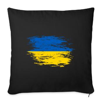 Ukraine flag used - Sofa pillowcase 17,3'' x 17,3'' (45 x 45 cm) - black - Front