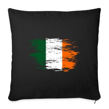 Ireland flag used - Sofa pillowcase 17,3'' x 17,3'' (45 x 45 cm) - black - Front