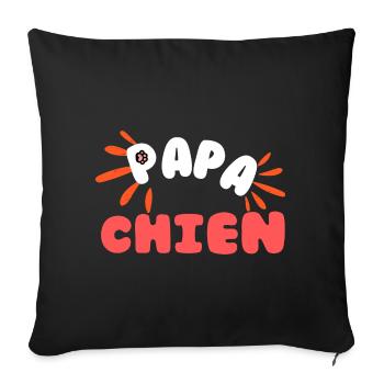 Papa Chien Coloré et Amusant - Housse de coussin décorative 45 x 45 cm - noir - Devant