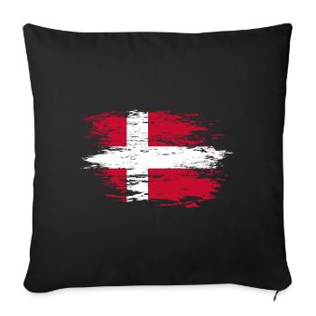 Denmark flag used - Sofa pillowcase 17,3'' x 17,3'' (45 x 45 cm) - black - Front