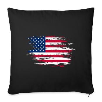 Drapeau des États-Unis utilisé - Housse de coussin décorative 45 x 45 cm - noir - Devant