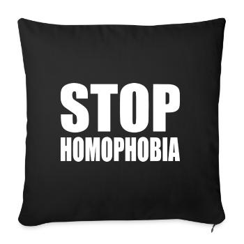 Stop homophobia - Sofa pillowcase 17,3'' x 17,3'' (45 x 45 cm) - black - Front