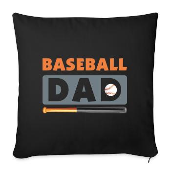 Baseball dad - Sofa pillowcase 17,3'' x 17,3'' (45 x 45 cm) - black - Front