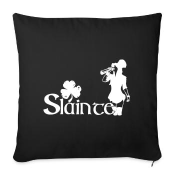 Slainte Happy St. Patrick's day - Sofa pillowcase 17,3'' x 17,3'' (45 x 45 cm) - black - Front
