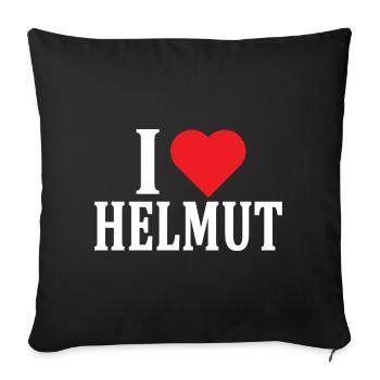 name t-shirt I love Helmut t-shirt gift idea - Sofa pillowcase 17,3'' x 17,3'' (45 x 45 cm) - black - Front