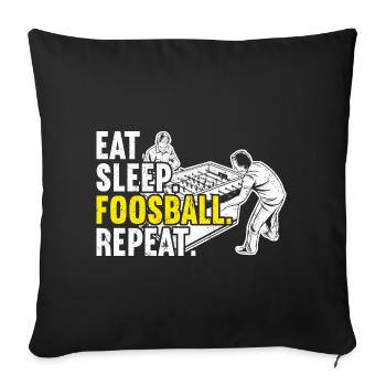 Foosball Table Football - Sofa pillowcase 17,3'' x 17,3'' (45 x 45 cm) - black - Front
