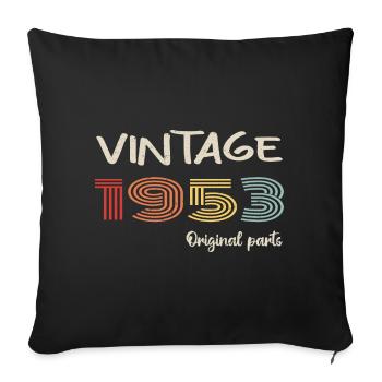 Millésime original 1953 | Cadeau d’anniversaire 1953 - Housse de coussin décorative 45 x 45 cm - noir - Devant