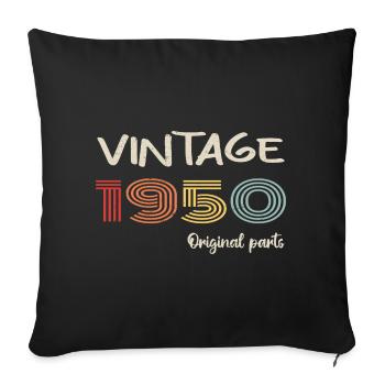 Millésime original 1950 | Cadeau d’anniversaire 1950 - Housse de coussin décorative 45 x 45 cm - noir - Devant