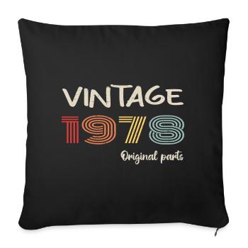 Original 1978 Vintage | Birthday present 1978 - Sofa pillowcase 17,3'' x 17,3'' (45 x 45 cm) - black - Front