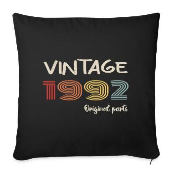 Original 1992 Vintage | Birthday present 1992 - Sofa pillowcase 17,3'' x 17,3'' (45 x 45 cm) - black - Front