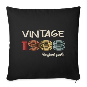 Millésime original 1988 | Cadeau d’anniversaire 1988 - Housse de coussin décorative 45 x 45 cm - noir - Devant