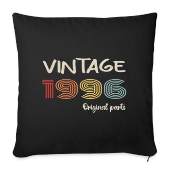 Original 1996 Vintage | Birthday present 1996 - Sofa pillowcase 17,3'' x 17,3'' (45 x 45 cm) - black - Front