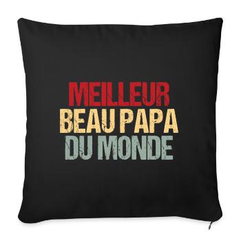 Meilleur Beau Papa Du Monde - Housse de coussin décorative 45 x 45 cm - noir - Devant