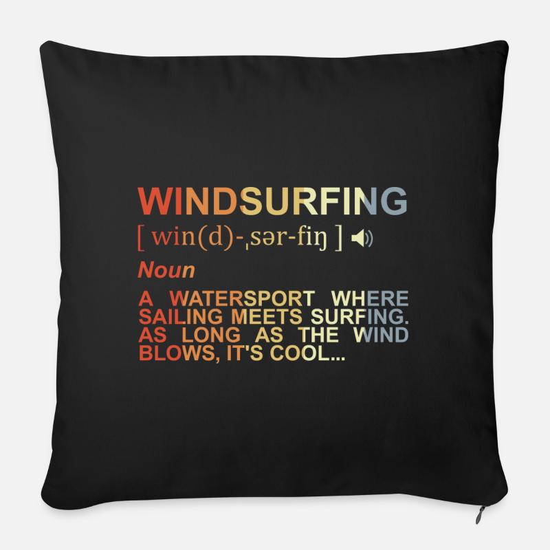 Windsurfen Bedeutung - Sofakissenbezug 45 x 45 cm - Schwarz
