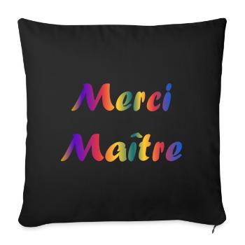 MAÎTRE. MERCI. MERCI MAÎTRE. CADEAU MAÎTRE. ECOLE - Housse de coussin décorative 45 x 45 cm - noir - Devant