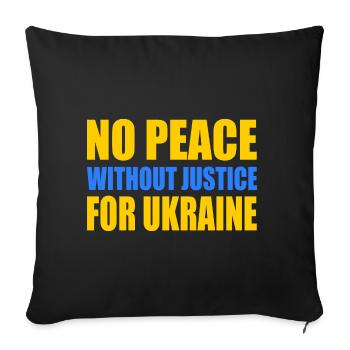 No peace without justice for ukraine - Sofa pillowcase 17,3'' x 17,3'' (45 x 45 cm) - black - Front