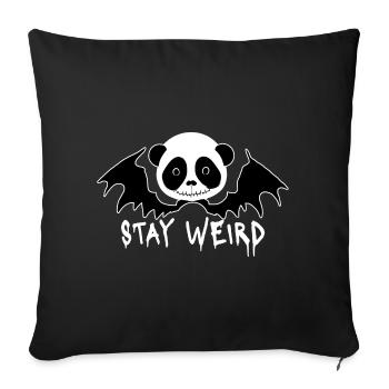 Stay weird Goth Panda - Sofa pillowcase 17,3'' x 17,3'' (45 x 45 cm) - black - Front