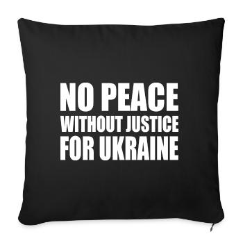 No peace without justice for ukraine - Sofa pillowcase 17,3'' x 17,3'' (45 x 45 cm) - black - Front