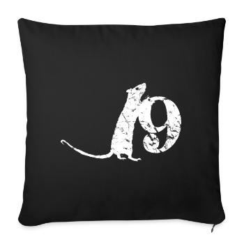 PUNKROCK rats nr. 9 - used look - mouse - rat - Sofa pillowcase 17,3'' x 17,3'' (45 x 45 cm) - black - Front