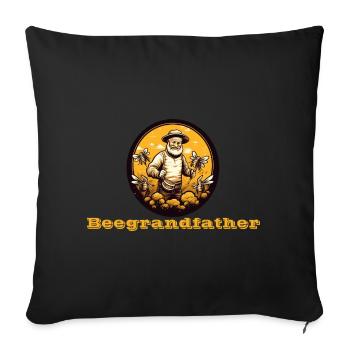 Grand-père d’abeille - Housse de coussin décorative 45 x 45 cm - noir - Devant