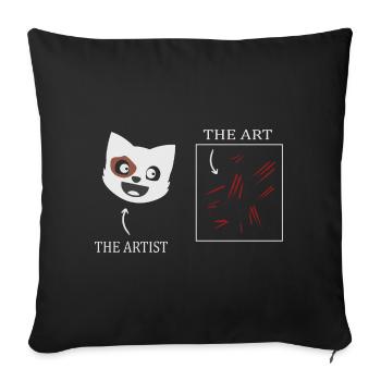 Cat Art - Sofa pillowcase 17,3'' x 17,3'' (45 x 45 cm) - black - Front