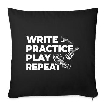Motivation for ukulele players - Sofa pillowcase 17,3'' x 17,3'' (45 x 45 cm) - black - Front