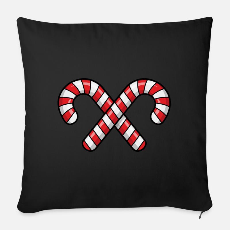 Candy Canes - Sofakissenbezug 45 x 45 cm - Schwarz