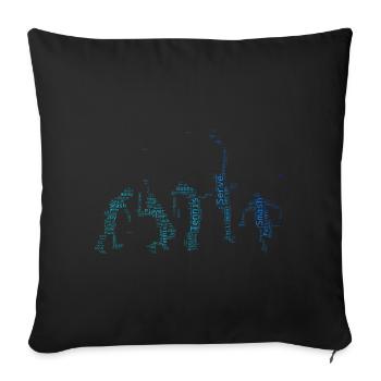 Men's Tennis Tennis Playing Tennis Player - Sofa pillowcase 17,3'' x 17,3'' (45 x 45 cm) - black - Front