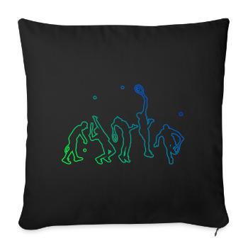 Tennis Tennis Jouer Joueur de tennis Jouer au tennis - Housse de coussin décorative 45 x 45 cm - noir - Devant