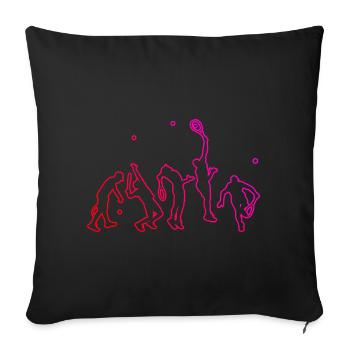 Tennis Homme Tennis Tennis Femmes Joueurs de Tennis - Housse de coussin décorative 45 x 45 cm - noir - Devant