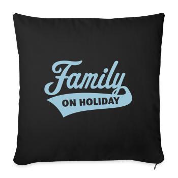Family On Holiday (Family Vacation / White) - Sofa pillowcase 17,3'' x 17,3'' (45 x 45 cm) - black - Front