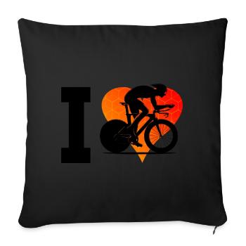 Vélo de route Vélo de route Vélo de route Vélo de route pour femmes - Housse de coussin décorative 45 x 45 cm - noir - Devant